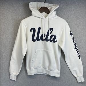 Champion UCLA Hoodie Sweatshirt Womens Size Extra Small White Pullover Fleece